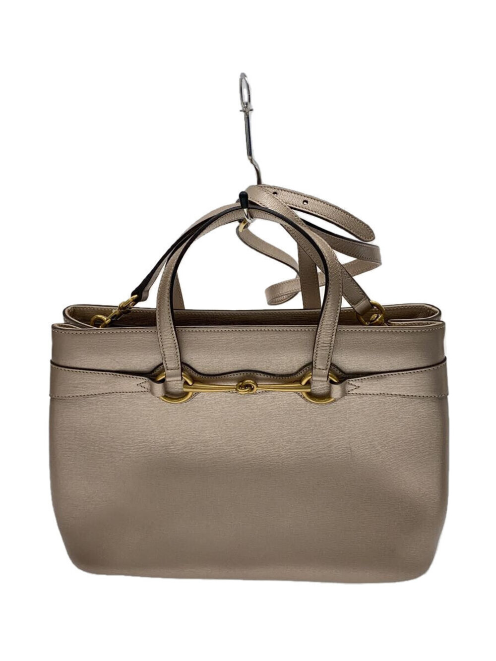 Gucci Bright Bit tote metallic gold leather horsebit - Picture 1 of 7